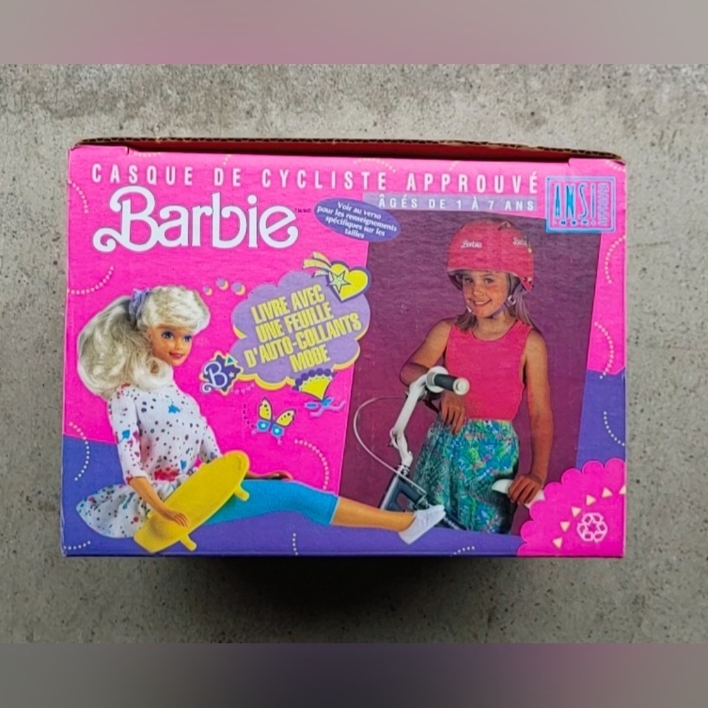 1991 Mattel Barbie Bike Helmet 1-7 Yr New in Box *Collectible only,not for use*